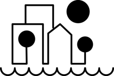 Buildings Near The Sea Made Of Various Shapes Line Tracing Svg Vector, Free Vectors File